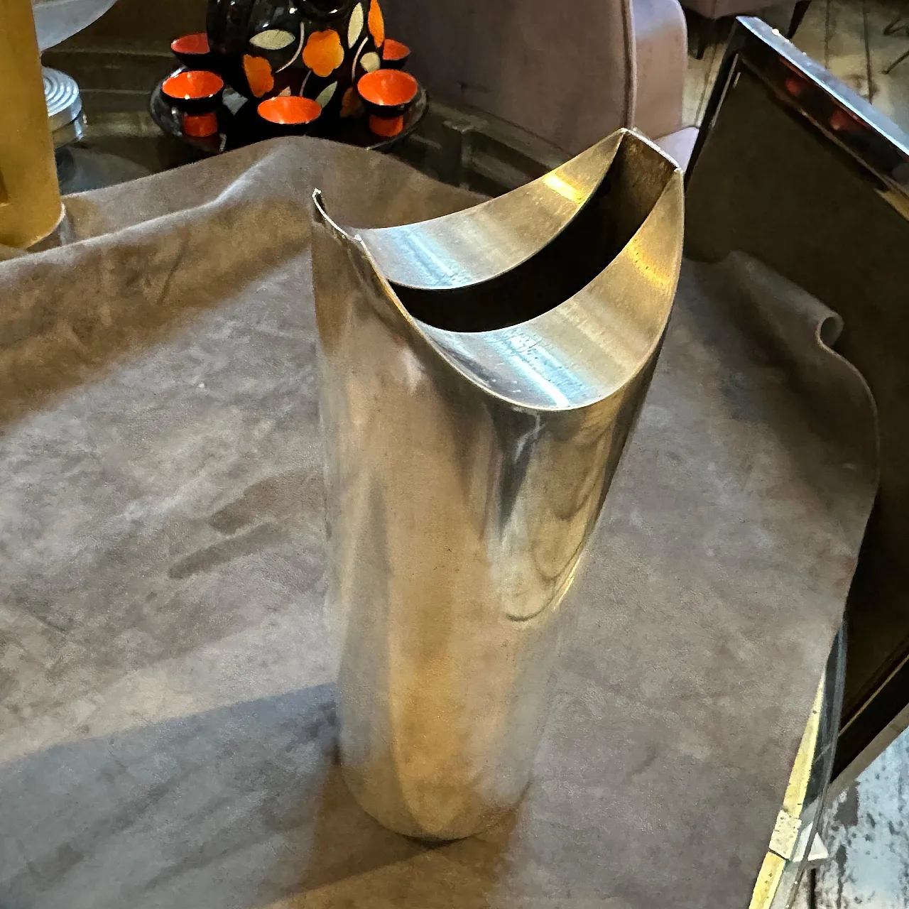 Minimalist Silver Plated Sculptural Vase by Lino Sabattini, 1970s 3