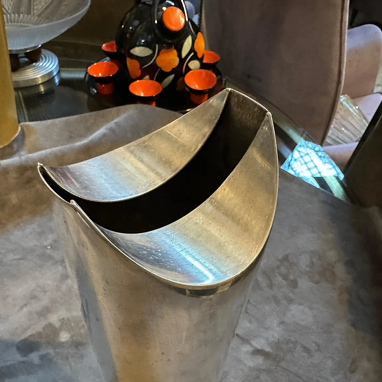 Minimalist Silver Plated Sculptural Vase by Lino Sabattini, 1970s 8