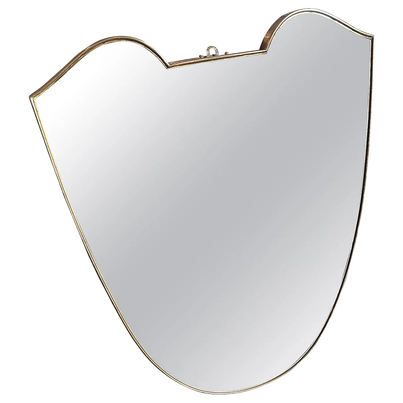 Wall Mirror Gio Ponti Style solid brass, 50s 1