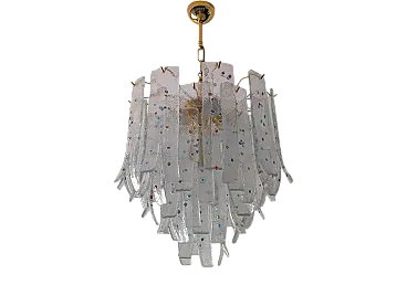 Chandelier with Murano glass stems signed by Barbini 70s