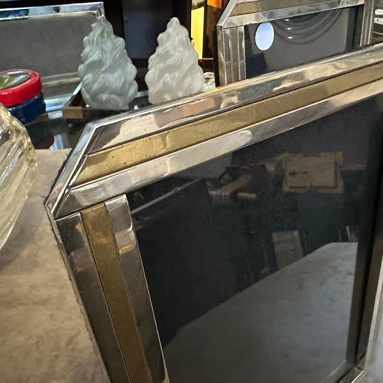 Pair of silver plated frames in Willy Rizzo style, 1970s 4