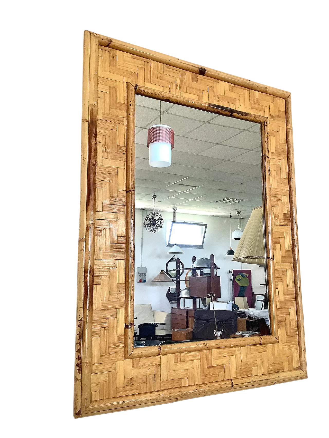 Specchio in bamboo anni 70 6