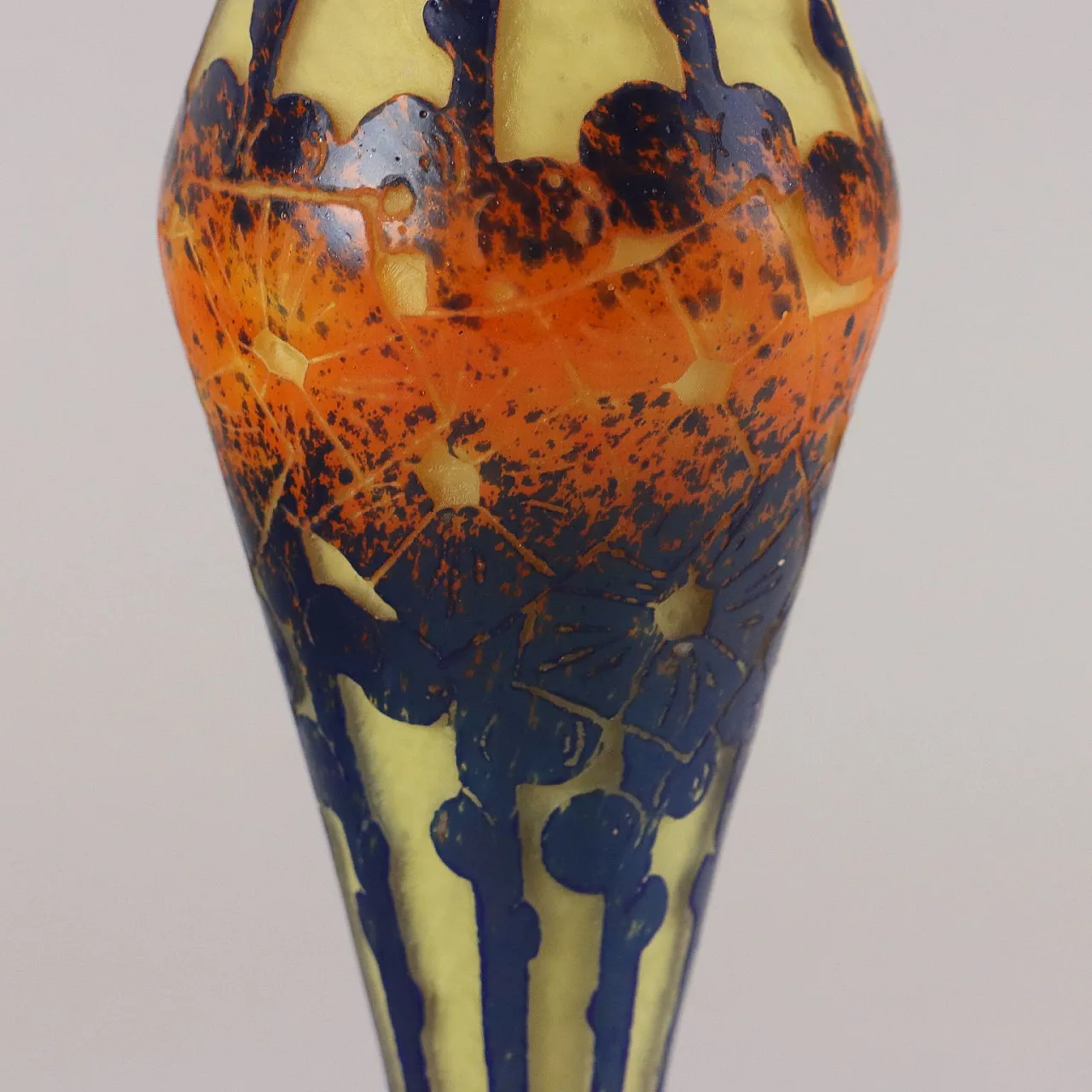 Base per lampada da tavolo in vetro di Le Verre Français, inizio '900 4