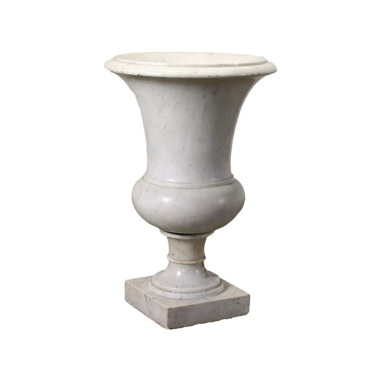 Medici vase in white Carrara marble 1