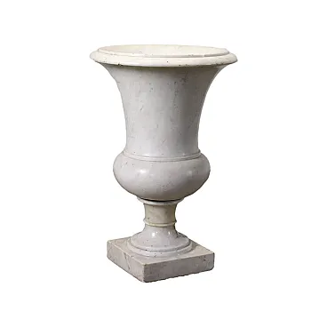 Medici vase in white Carrara marble