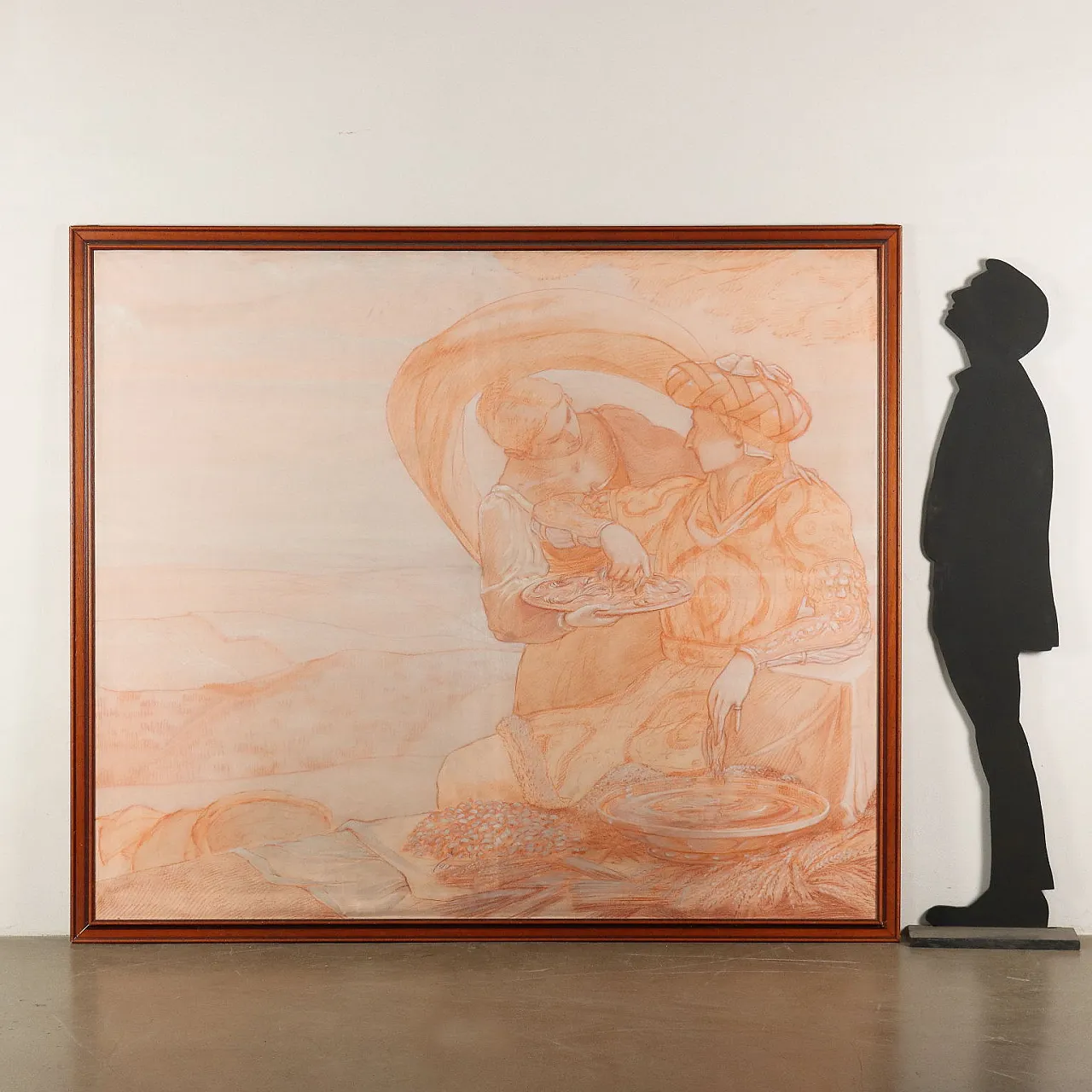 Genre scene with figures, mixed technique on board 3