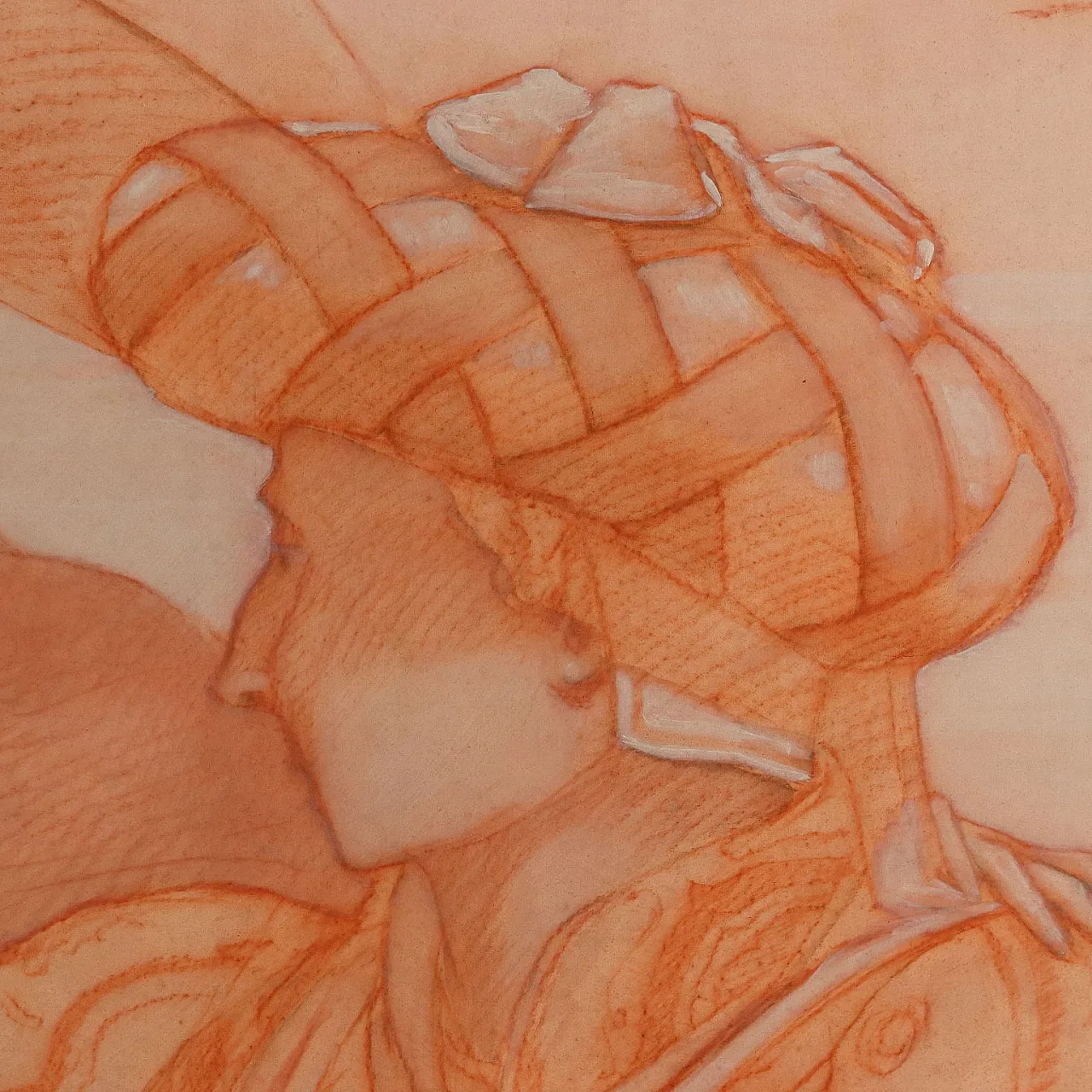 Genre scene with figures, mixed technique on board 6