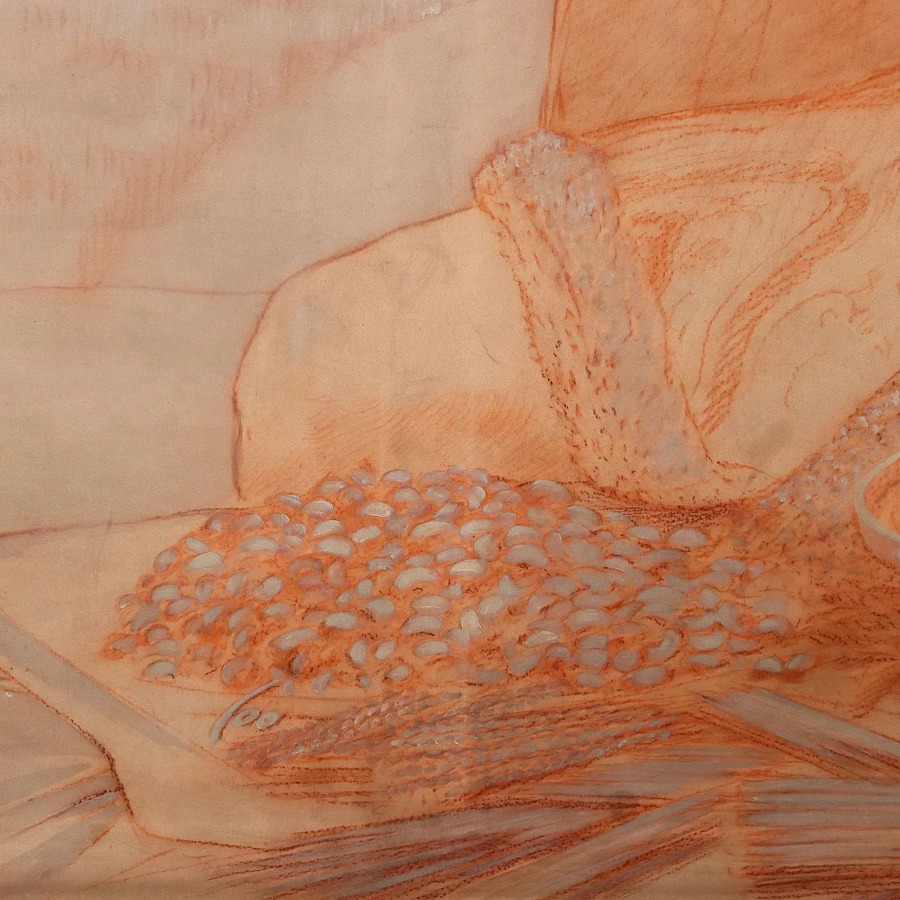 Genre scene with figures, mixed technique on board 8