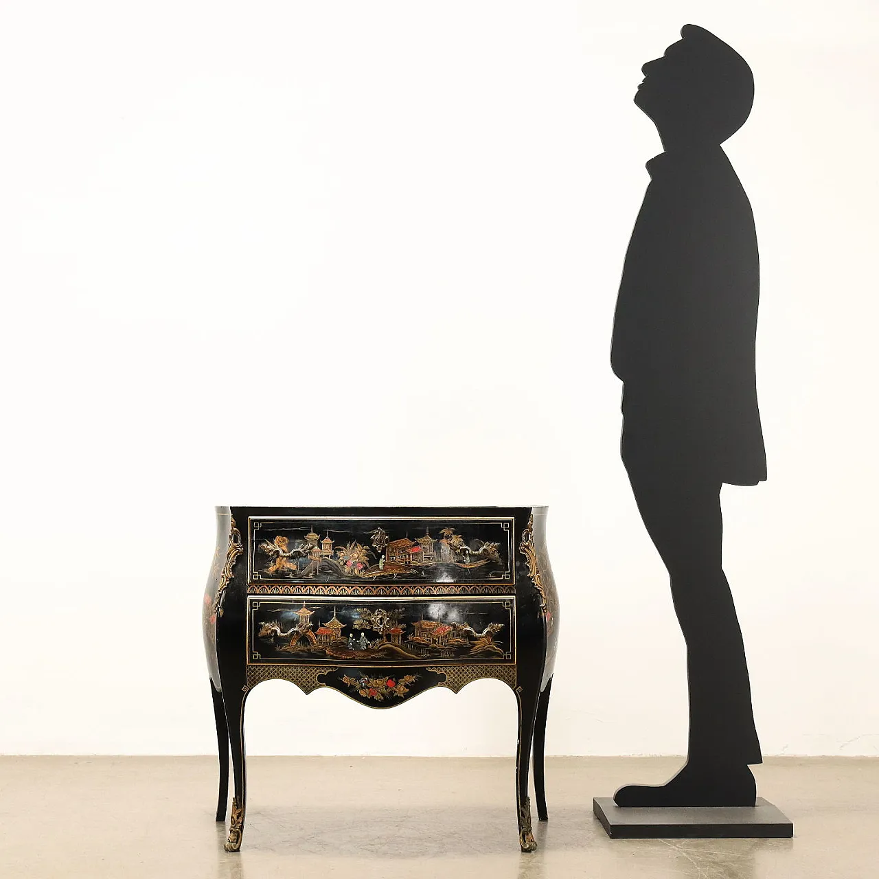 Mobiletto in stile Barocchetto in legno laccato, '900 2
