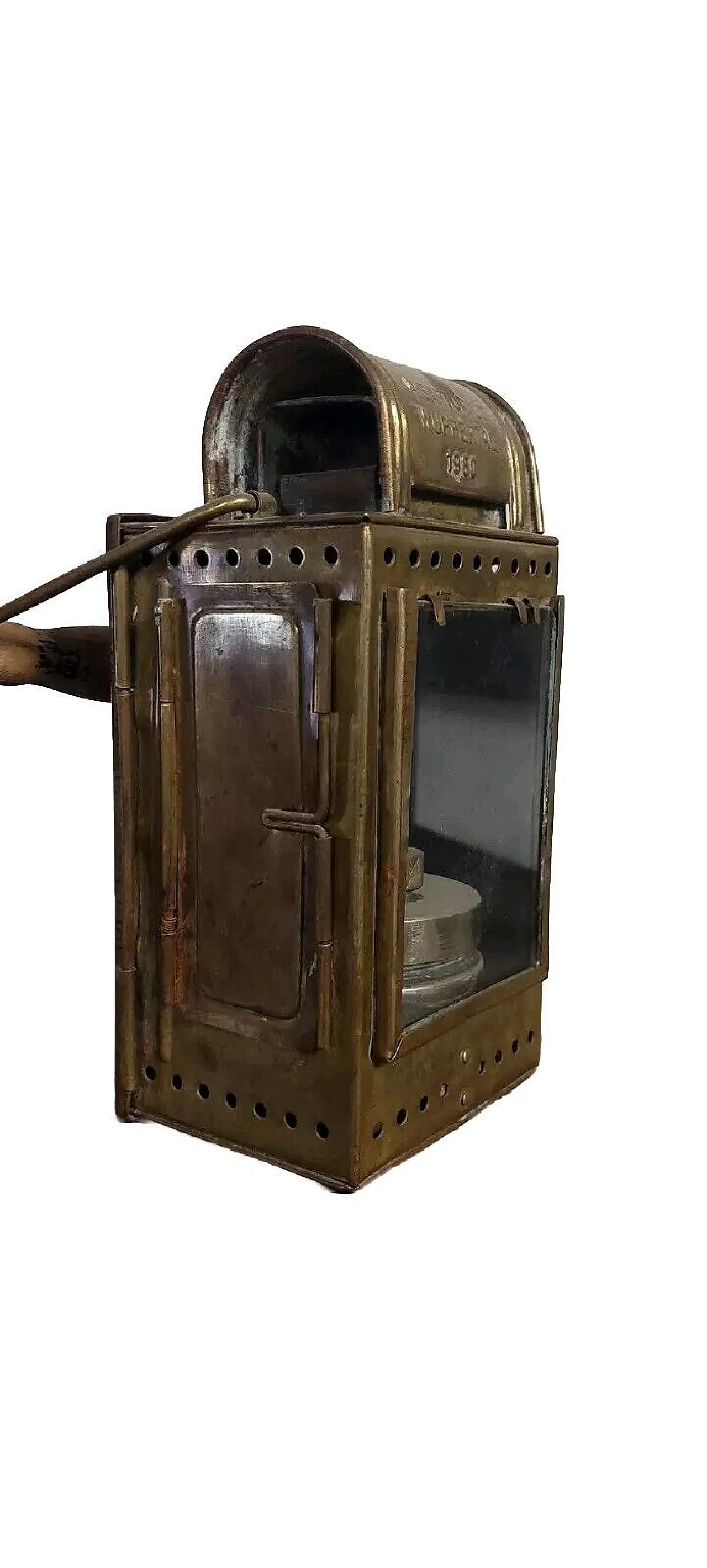 A. Sartorius Wuppertal lamp in brass and colored glass, 1960s 2