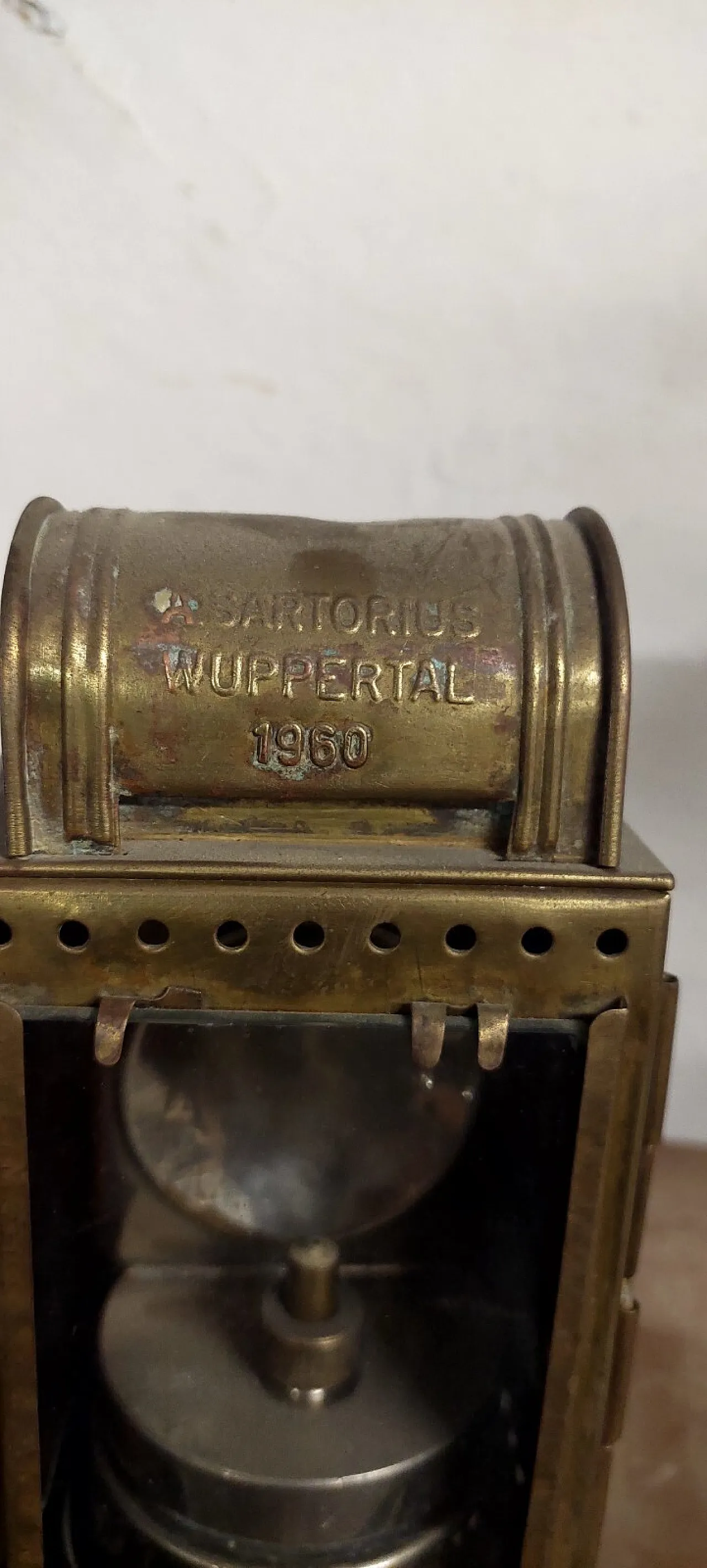 A. Sartorius Wuppertal lamp in brass and colored glass, 1960s 12