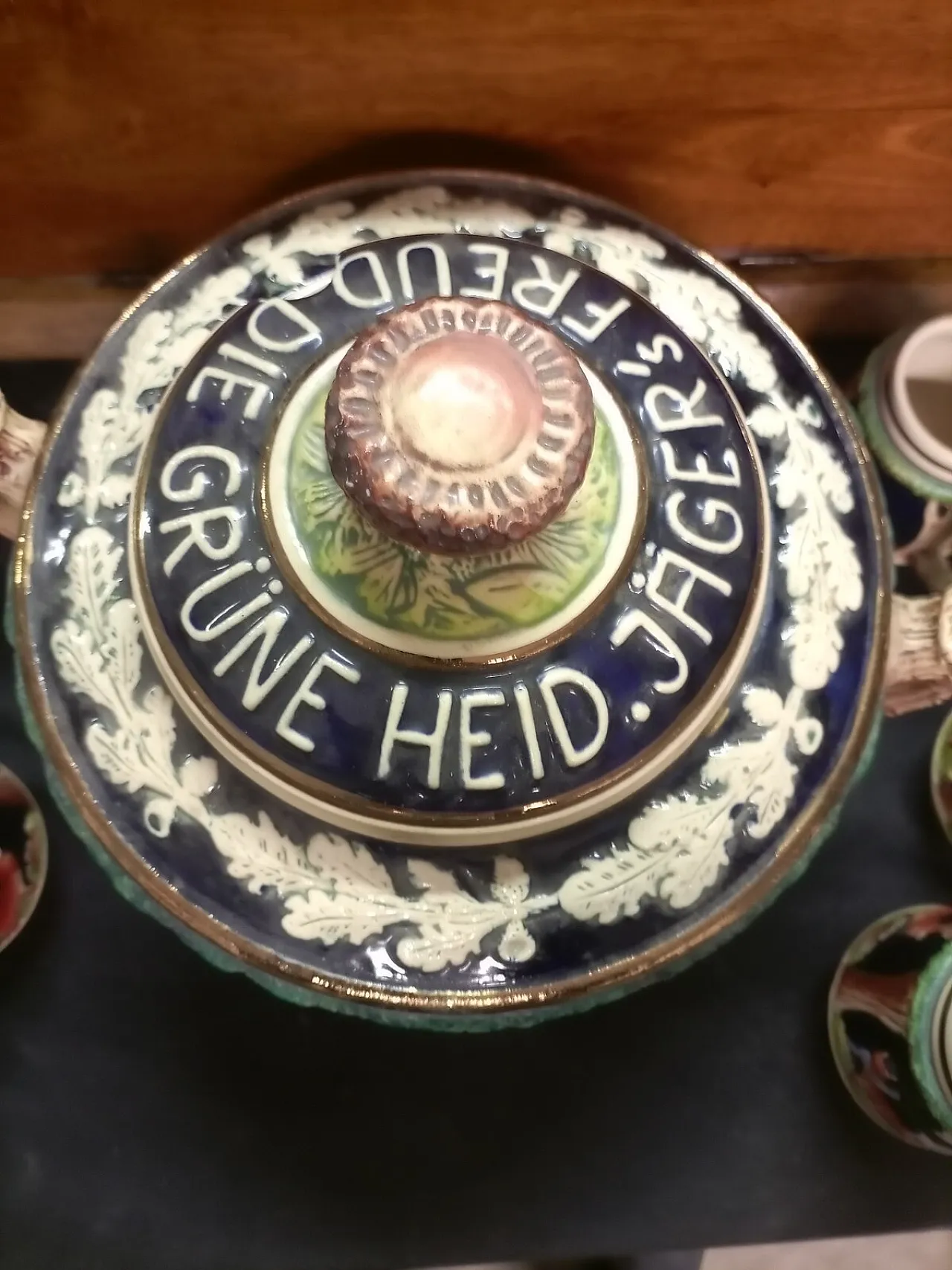 Ceramic tureen with 6 cups from West Germany, early 20th century 8