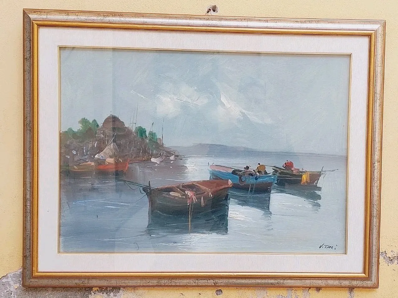 Marina di Renato Vitali, olio su tela, fine '900 1