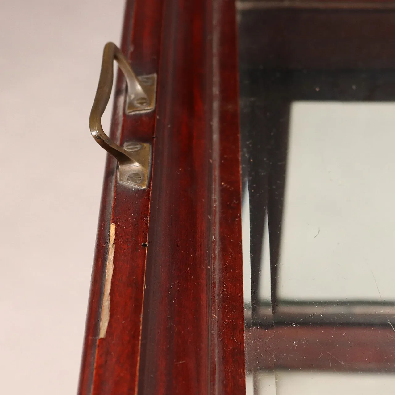 Art Nouveau table in mahogany, glass and brass, 19th century 6