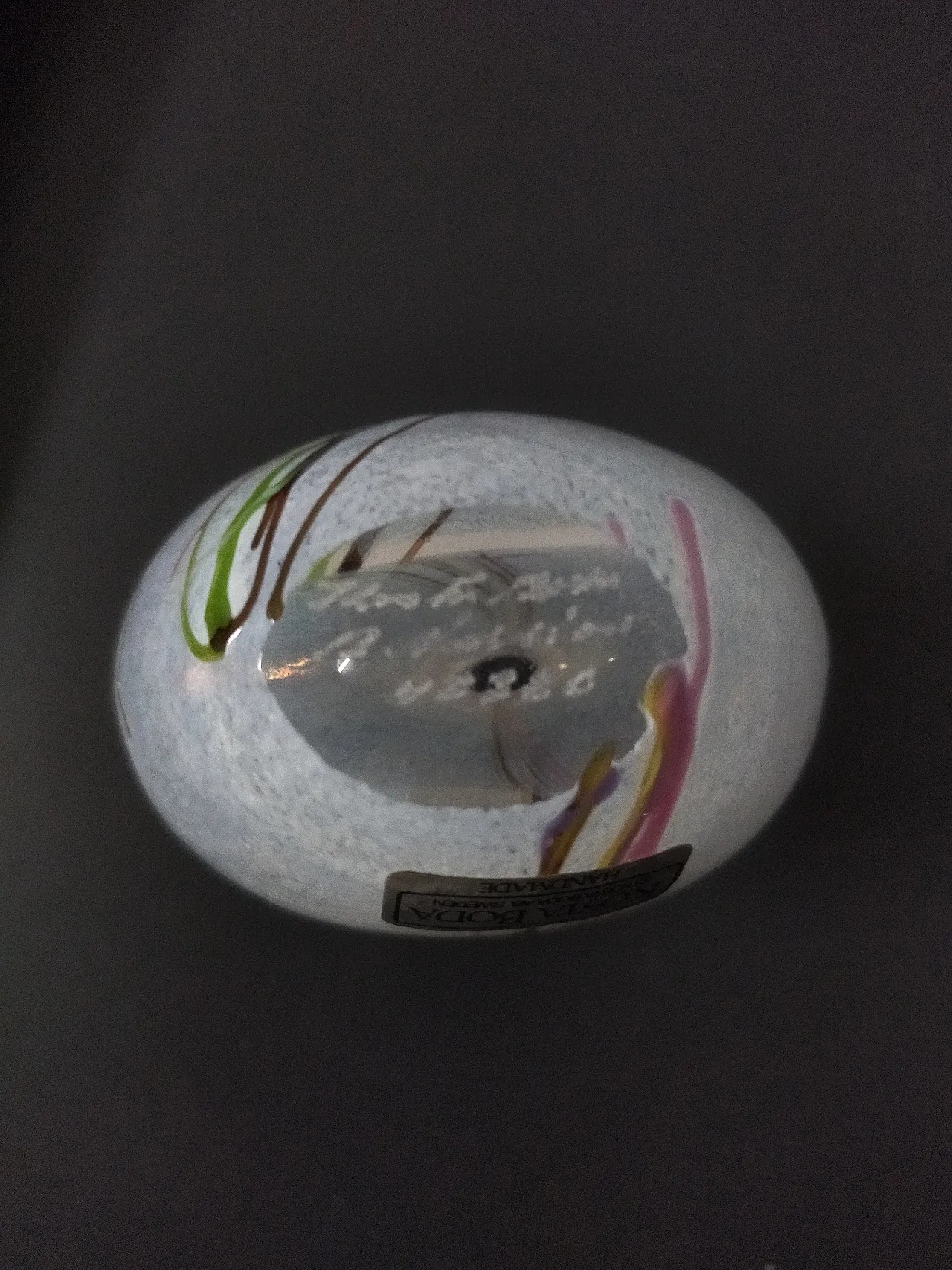 Kosta Boda Rainbow blown glass bottle 2