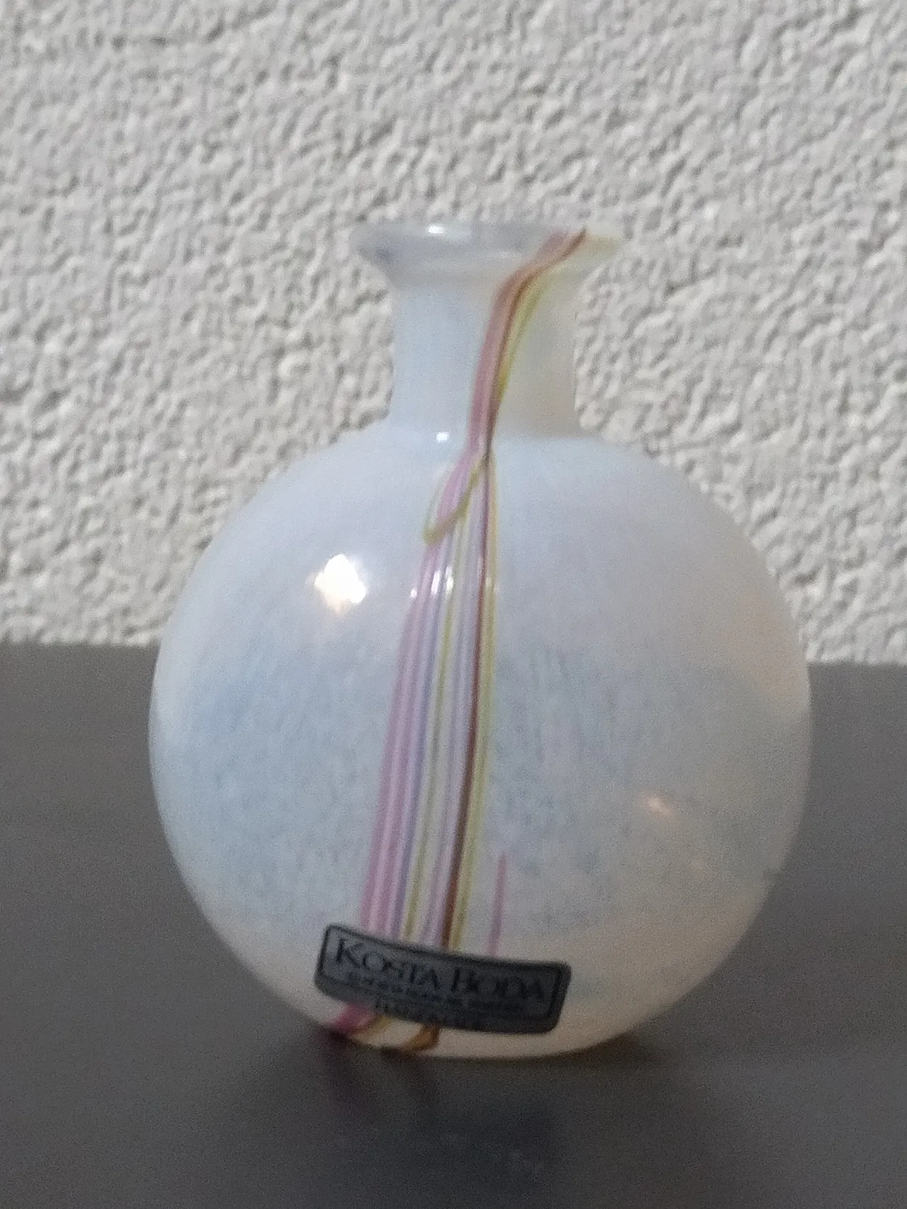 Kosta Boda Rainbow blown glass bottle 4
