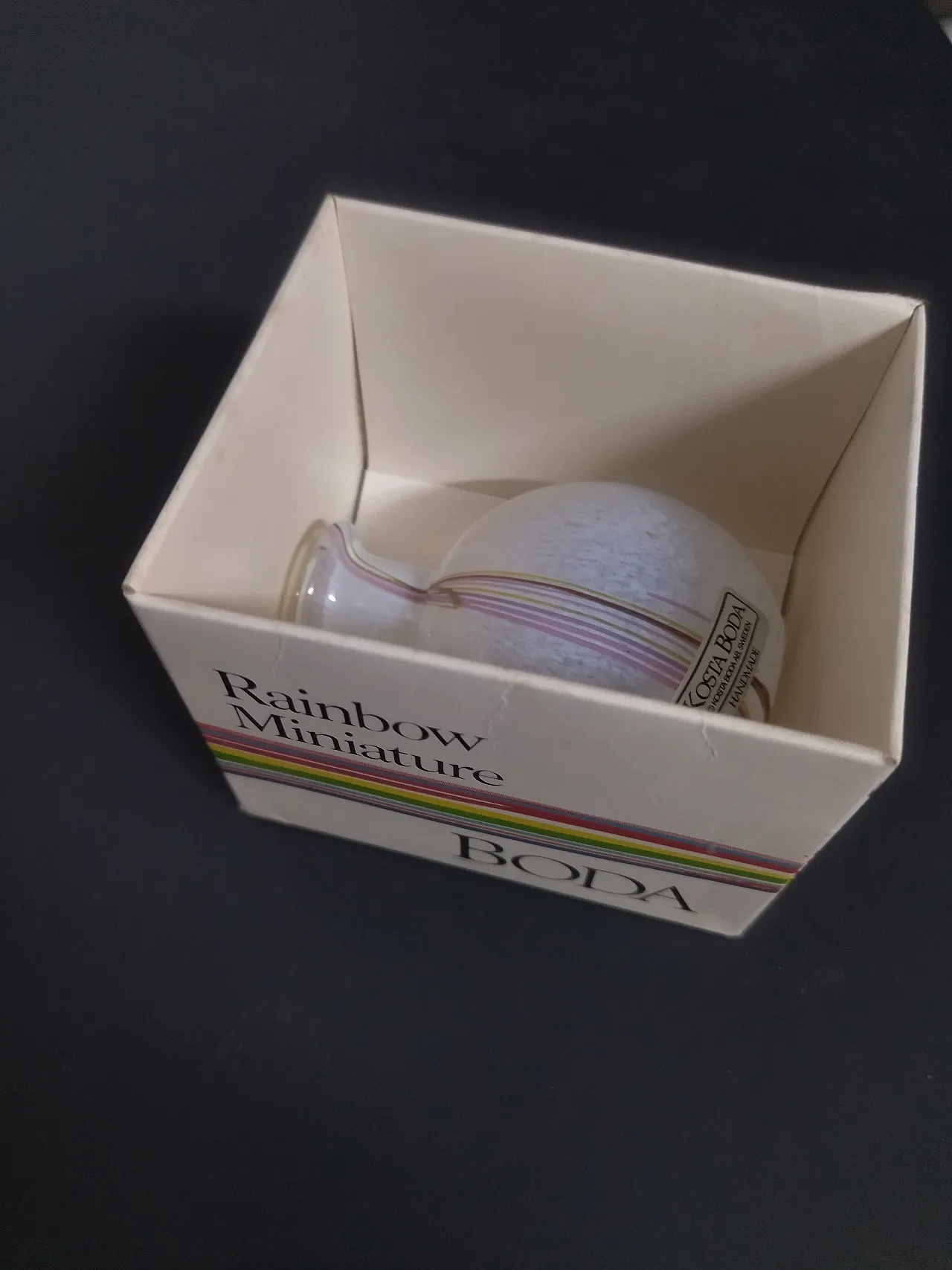 Kosta Boda Rainbow blown glass bottle 6