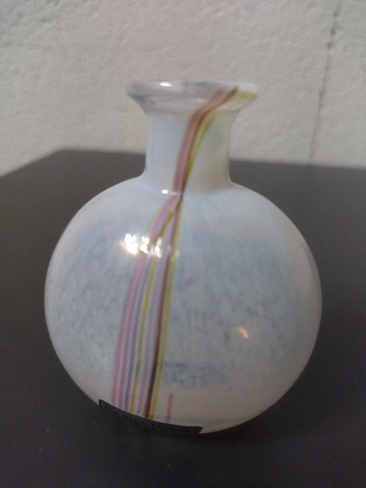 Kosta Boda Rainbow blown glass bottle 7