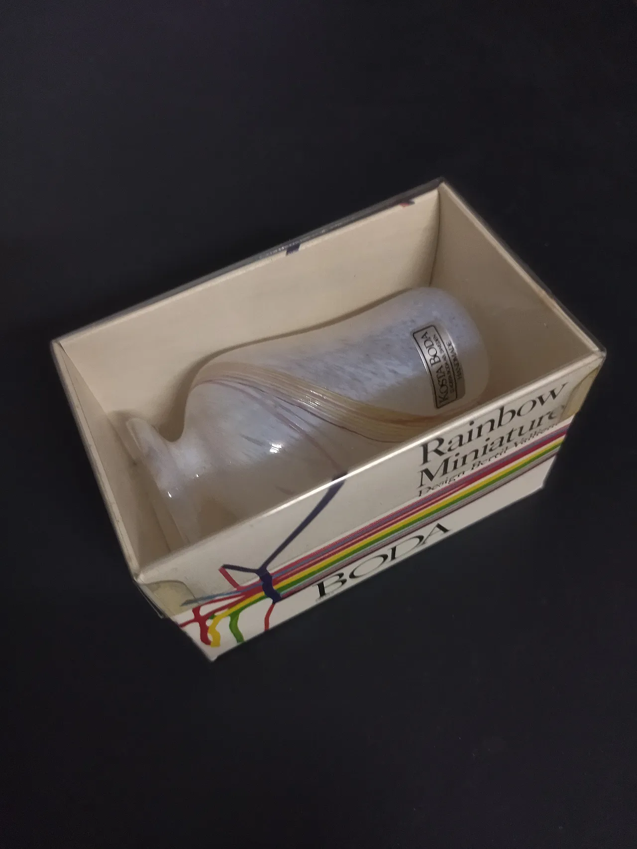 Rainbow blown glass vase by Kosta Boda 5