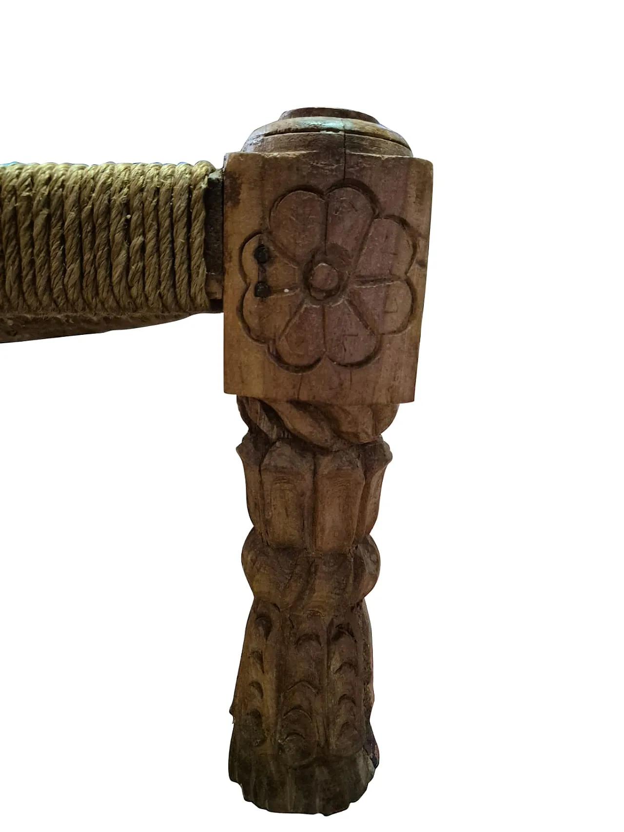 Pair of hand carved Indian chairs, 1920s 13