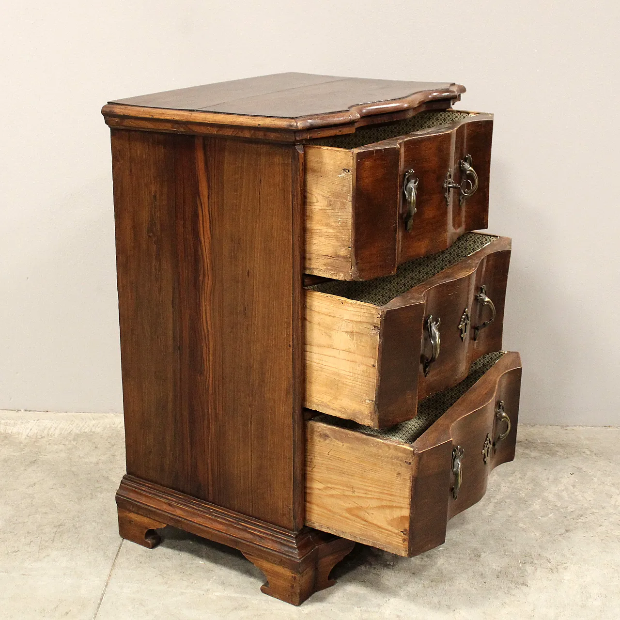 Cassettiera cassettone comò Luigi XV in noce '700 Italia 5