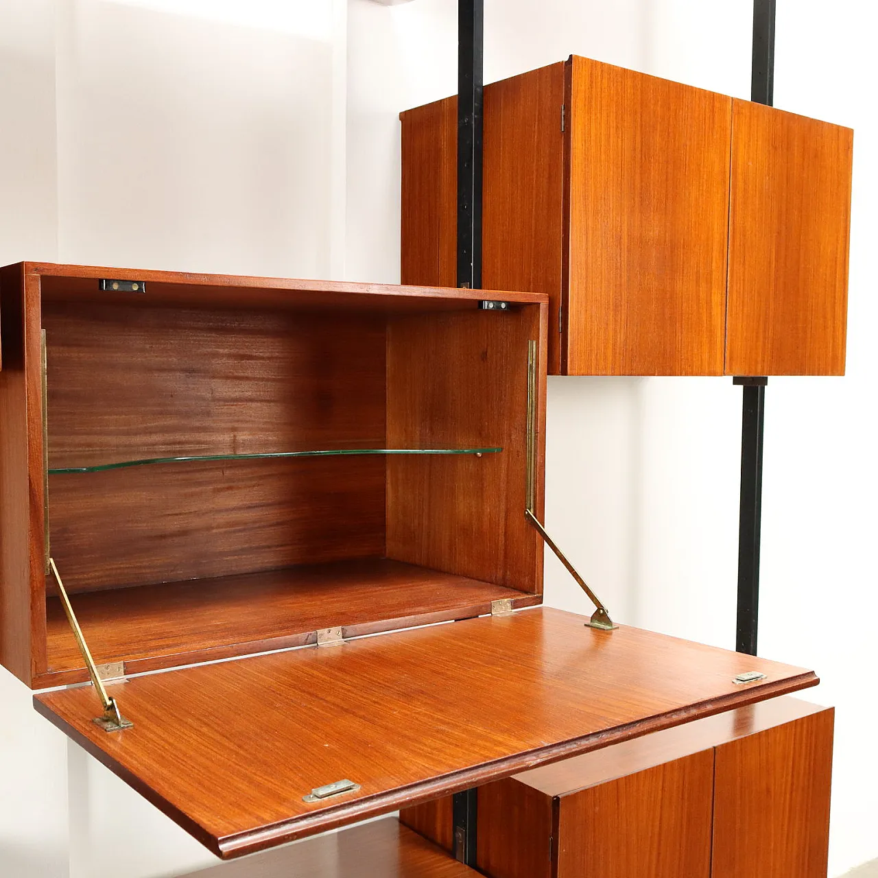 Metal and brass centrepiece bookcase, mid-20th century 6