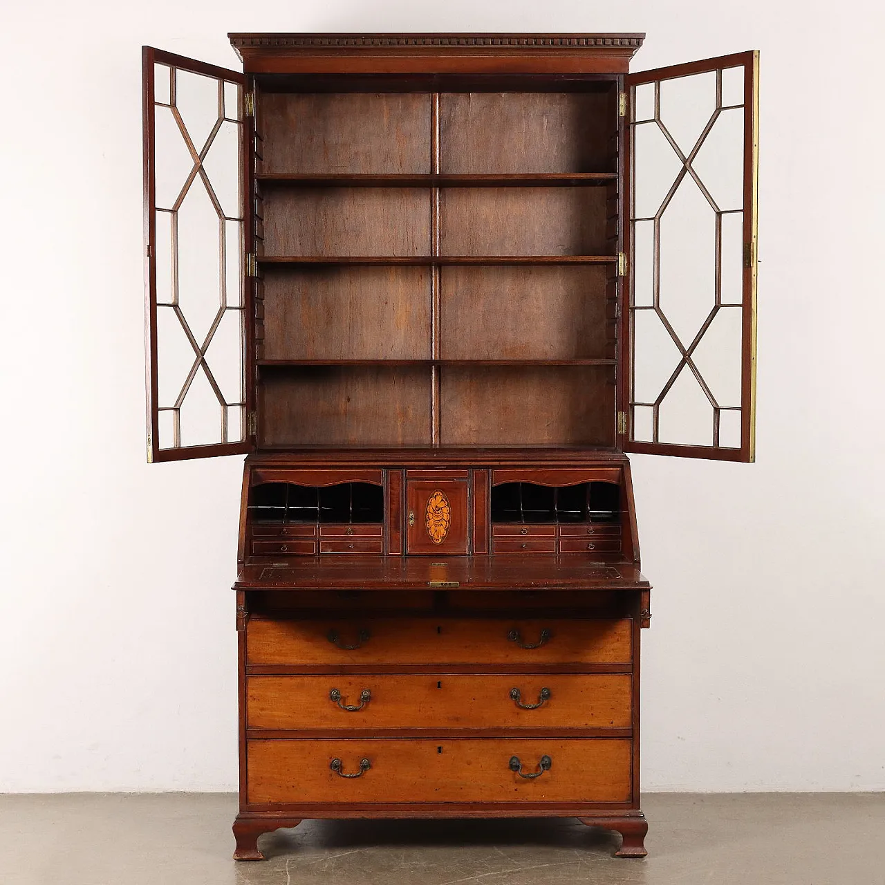 Ribalta con vetrina in acero tinto e vetro, '800 3