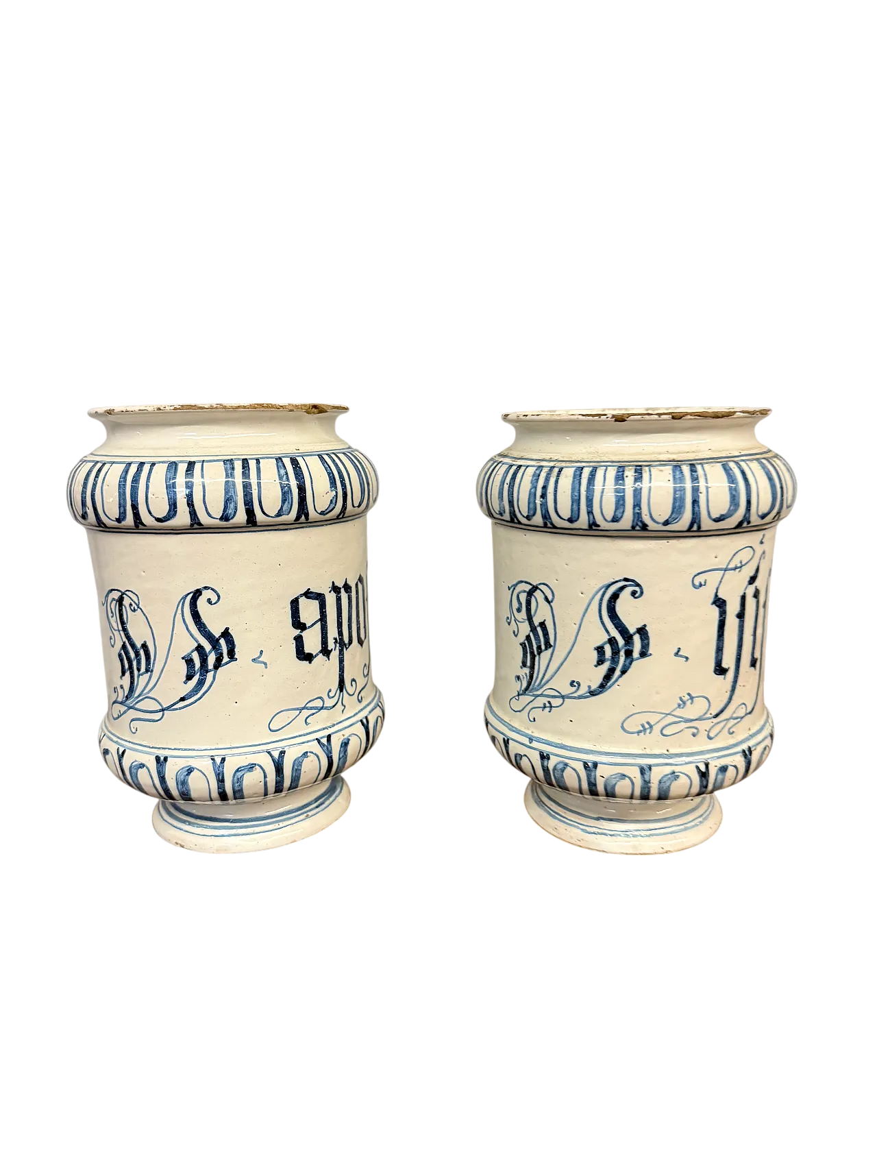 Coppia di vasi albarello da farmacia.,Bassano, '700 10