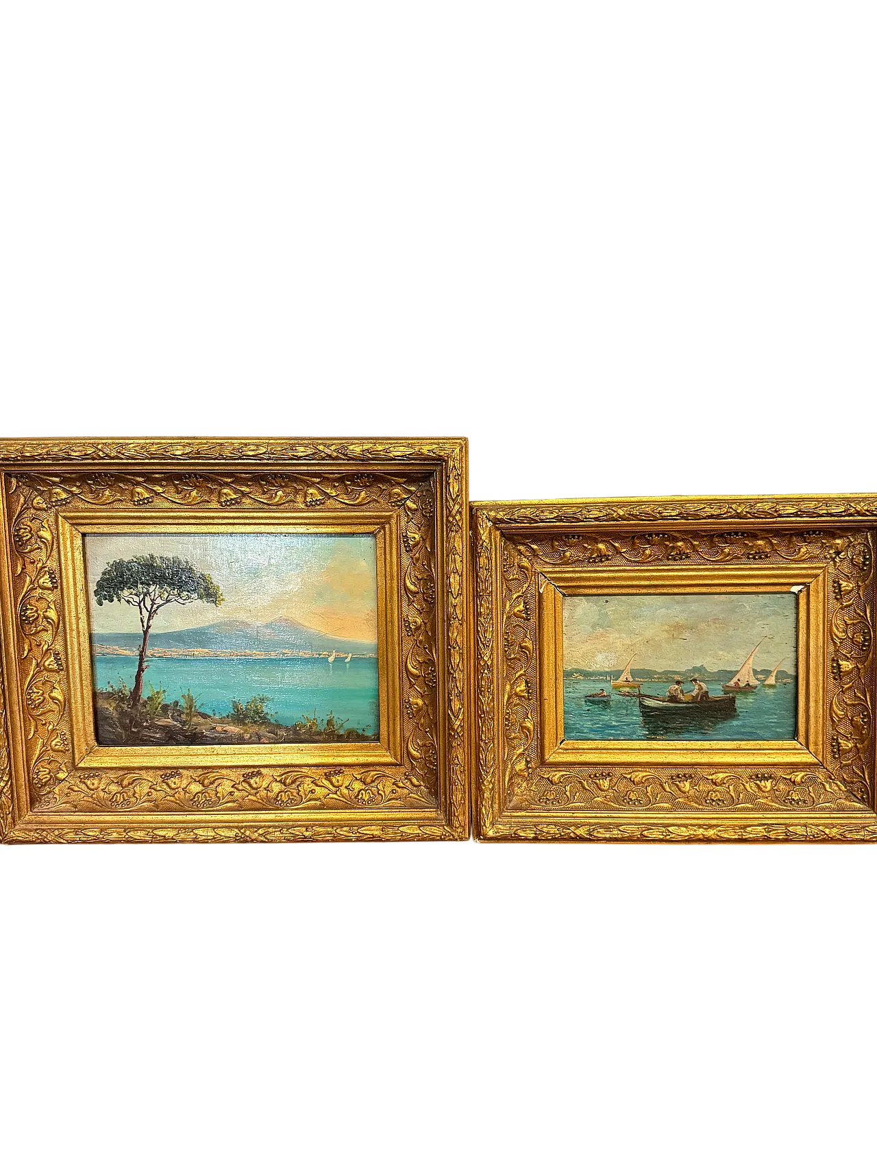 Coppia di dipinti di scuola napoletana, olio su tavola, '800 11