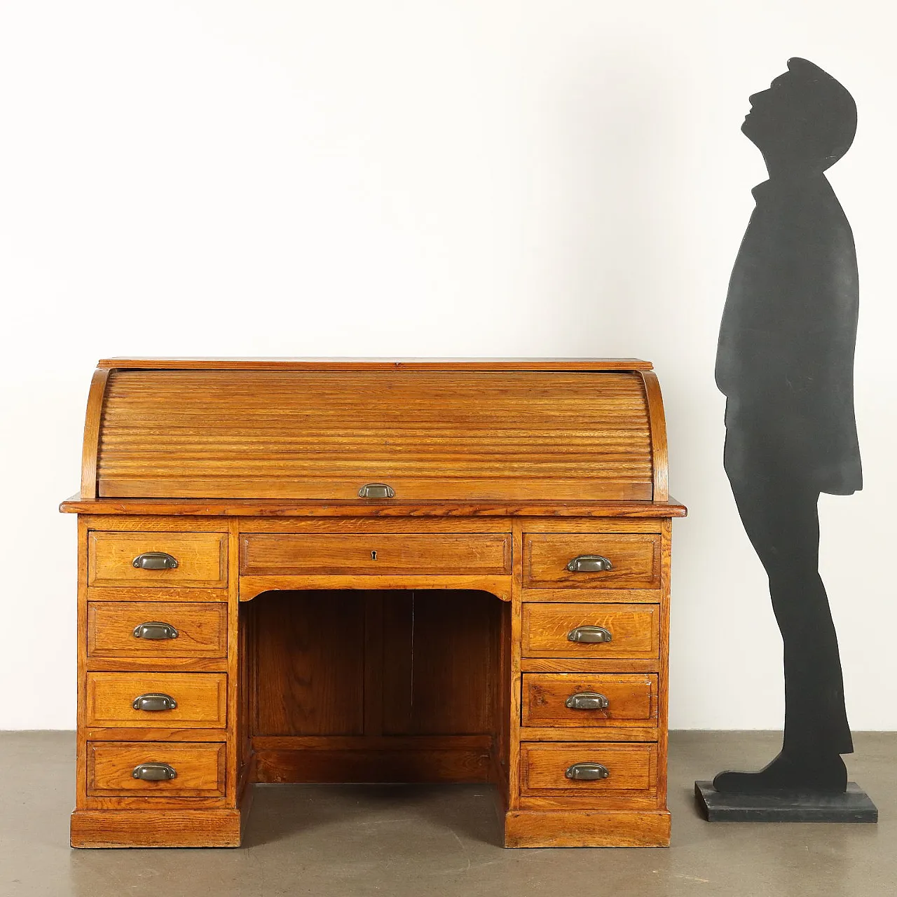 Scrittoio Liberty in rovere con cassetti, '900 2