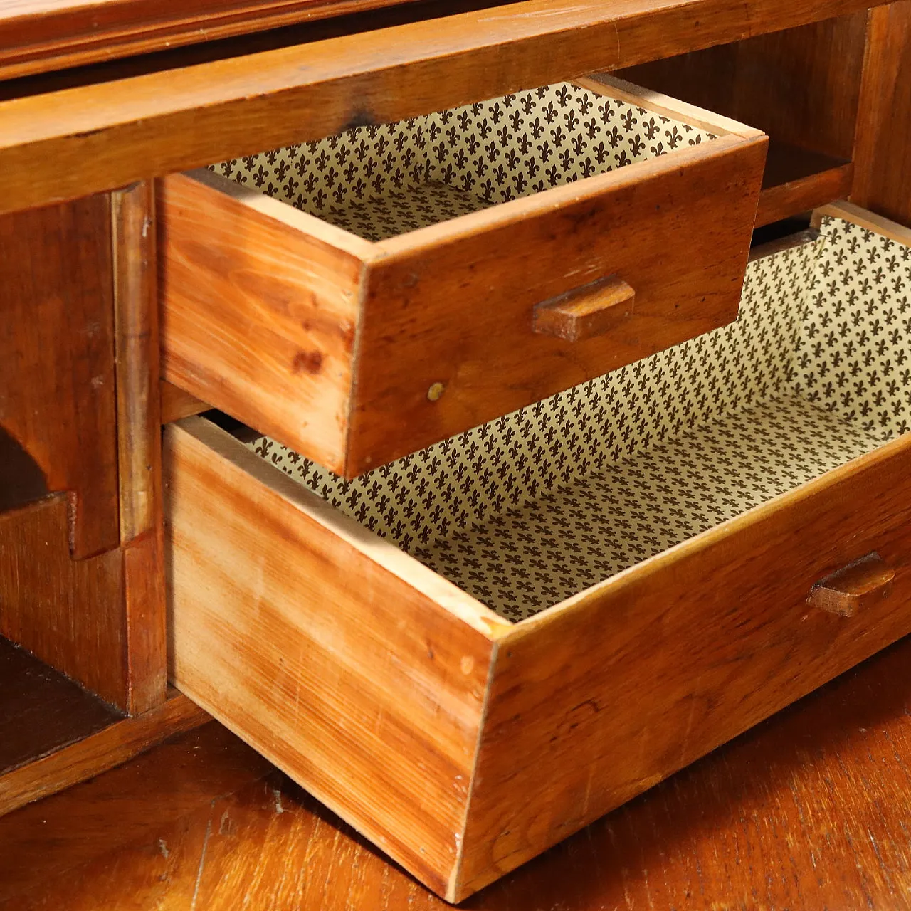 Scrittoio Liberty in rovere con cassetti, '900 4