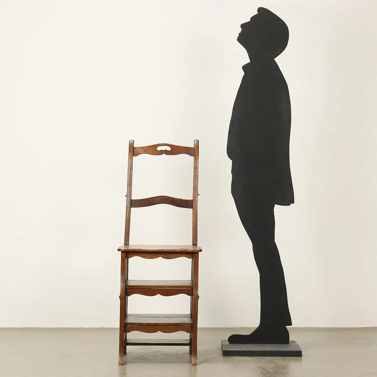 Sedia in rovere trasformabile in scala, '800 2