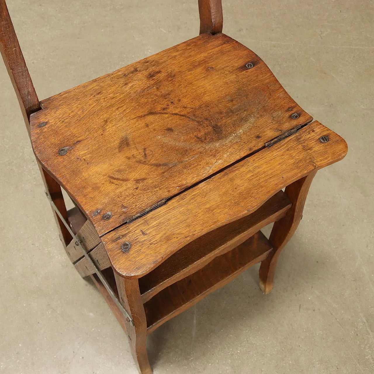 Sedia in rovere trasformabile in scala, '800 7