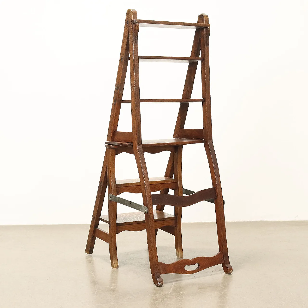 Sedia in rovere trasformabile in scala, '800 9