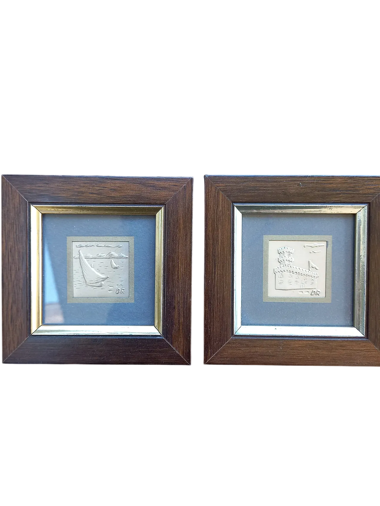 Pair of silver and gold paintings, 20th century 5