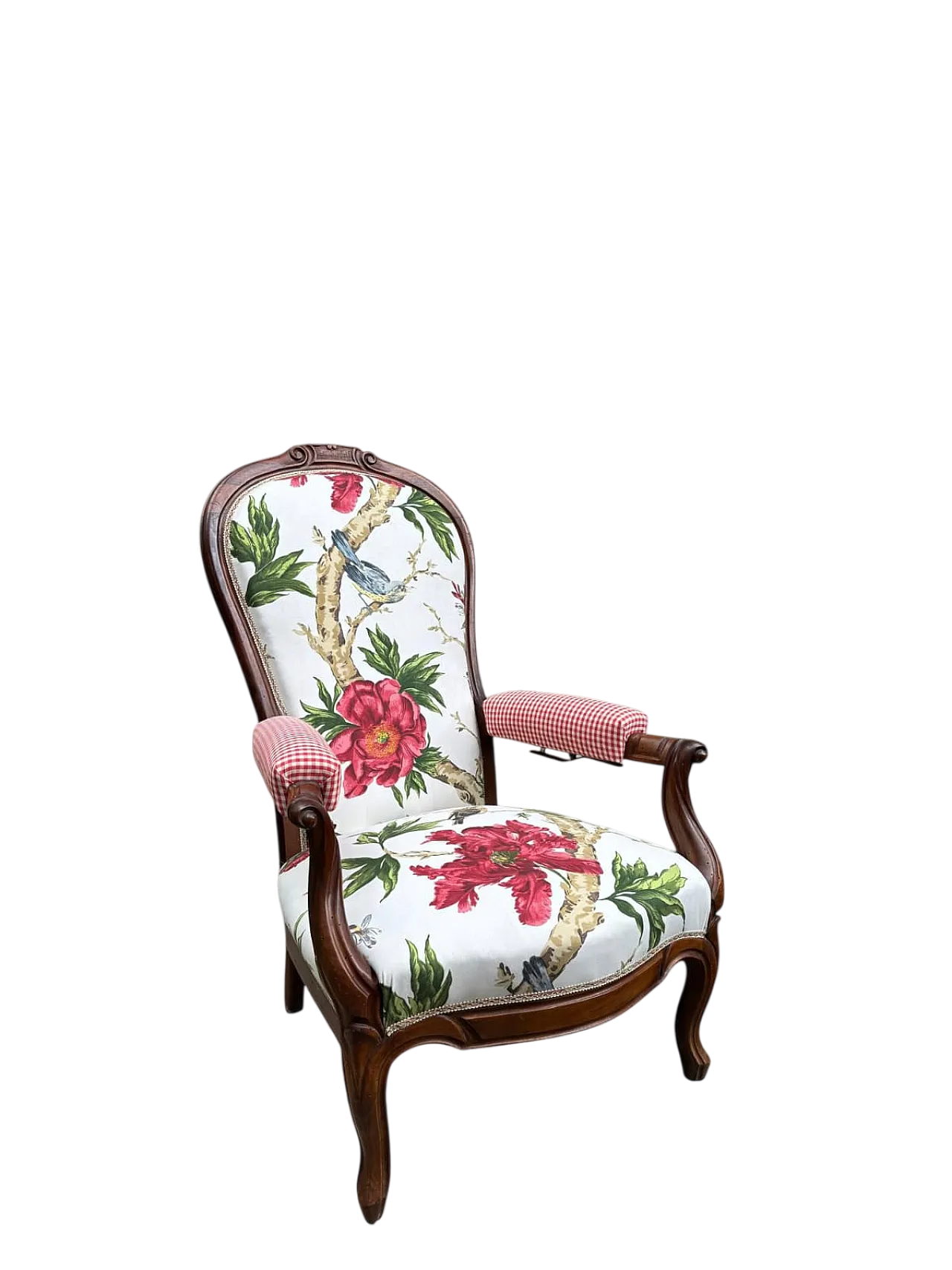 Deck chair with floral upholstery, 19th century 5