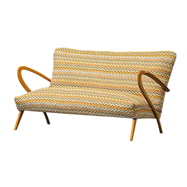 2 seater sofa with Missoni fantasy attributed to Paolo Buffa, 50s
