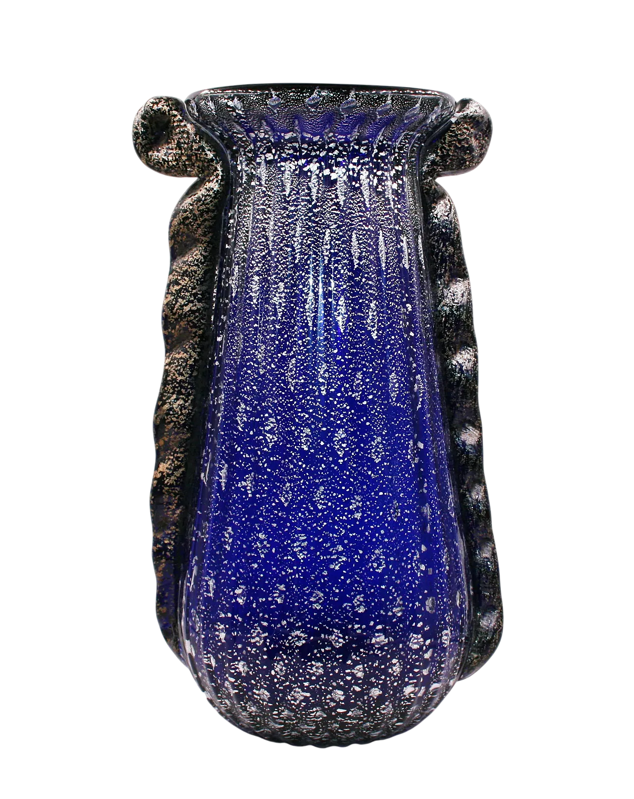 Vaso di Murano Barovier e Toso blu cobalto e argento, anni '50 9