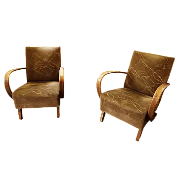 Pair of Halabala Type C armchairs, 50s