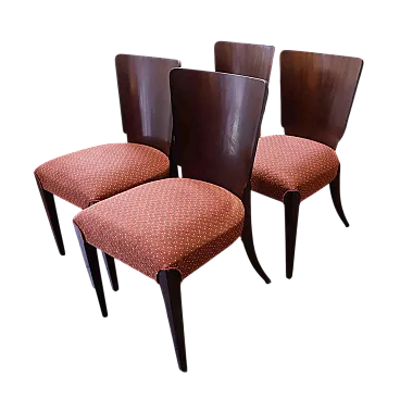 4 Lollipop dining chairs H-214 by Jindřich Halabala, 30s