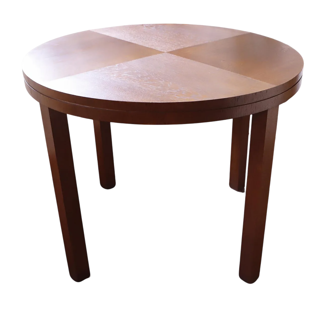 Tavolo da pranzo rotondo con un top impiallacciato, anni '60 9