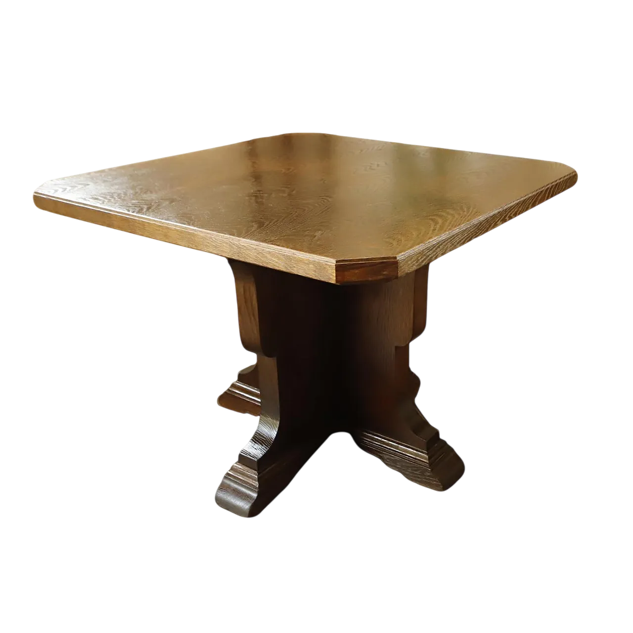 Tavolo di quercia rustica con base centrale 17