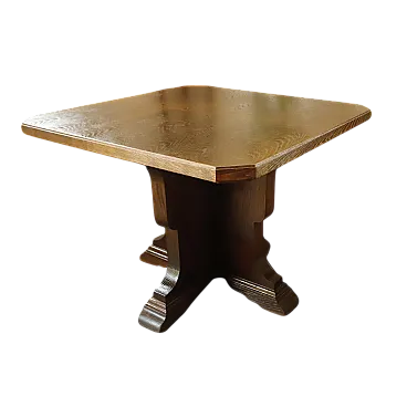 Tavolo di quercia rustica con base centrale
