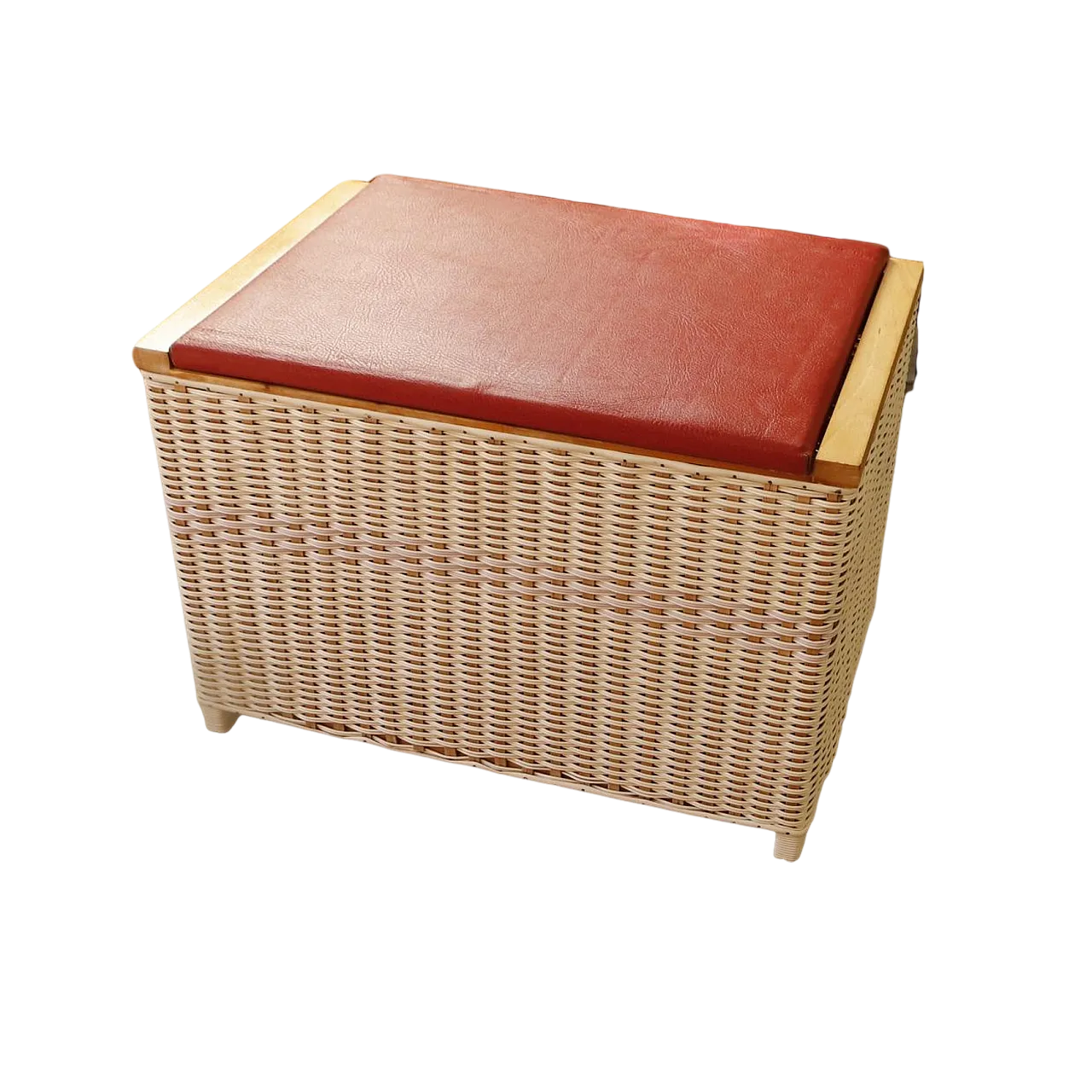 Retro Rattan Chest for Seating and Storage 12