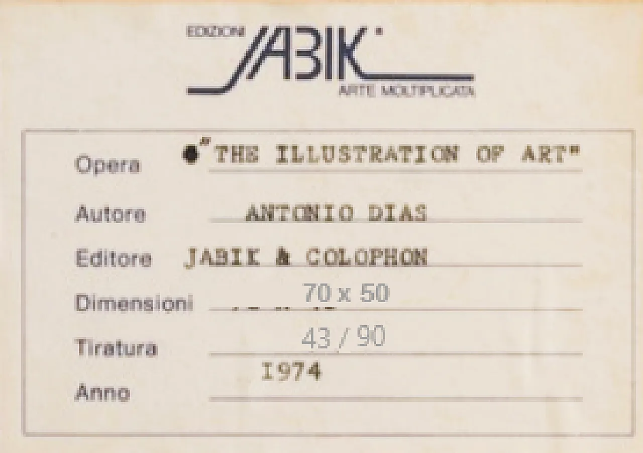 4 litografie Antonio Dias, Illustrazione d'arte, anni '70 24