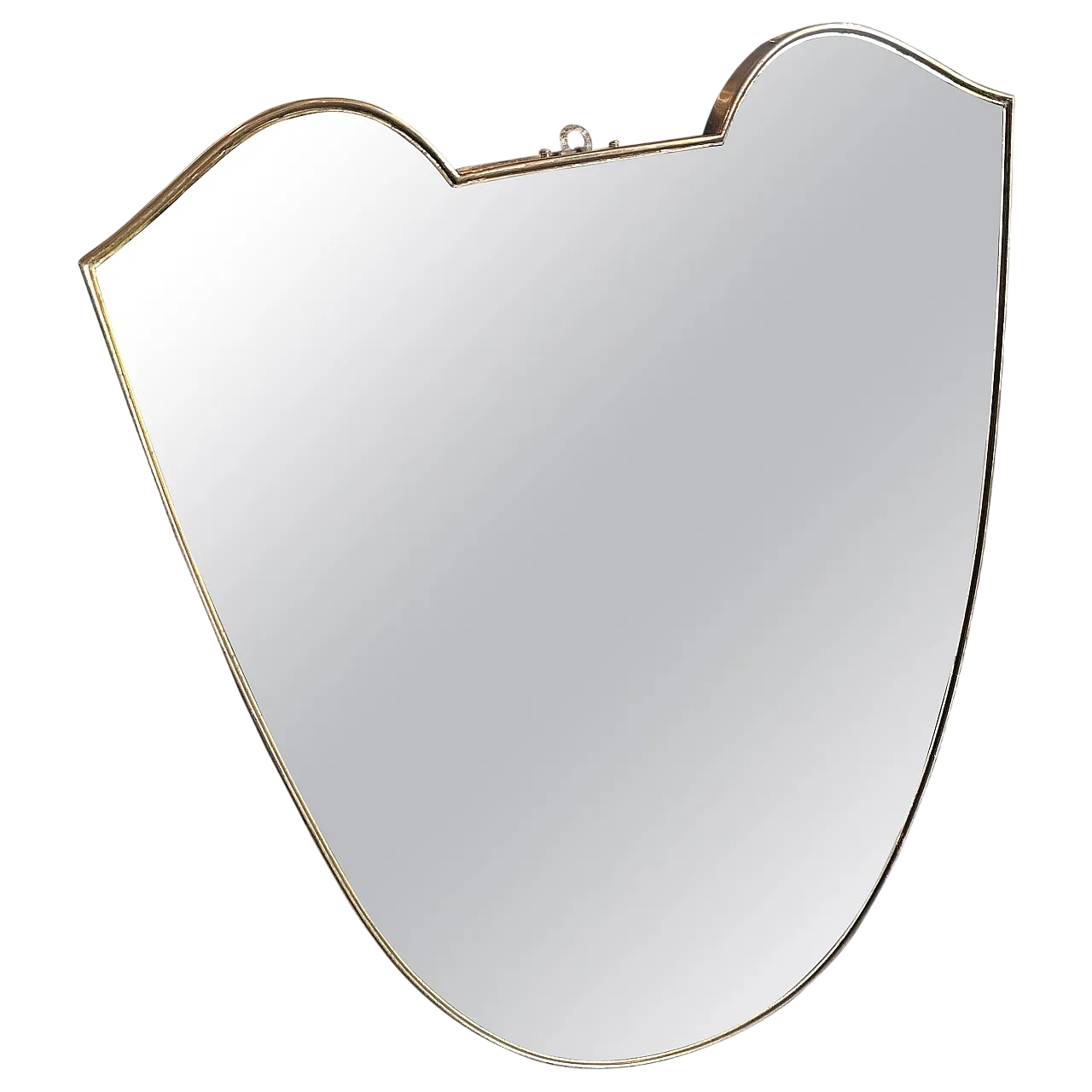 Wall Mirror Gio Ponti Style solid brass, 50s 13