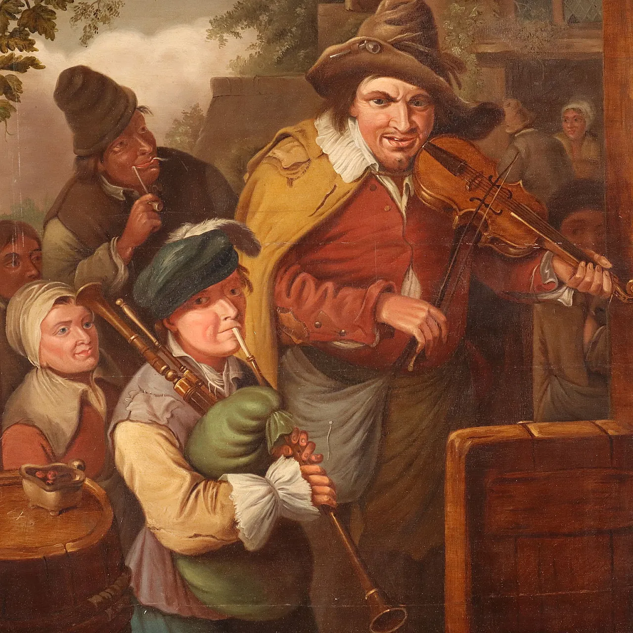 The Wandering Musicians, oil on panel, 19th century 3