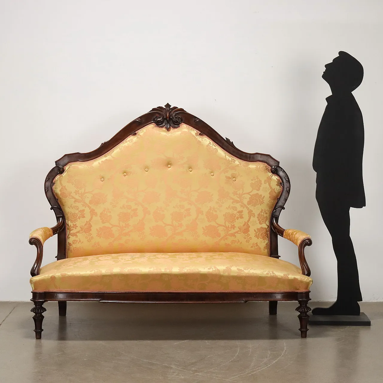 Divano Umbertino in noce, fine '800 2