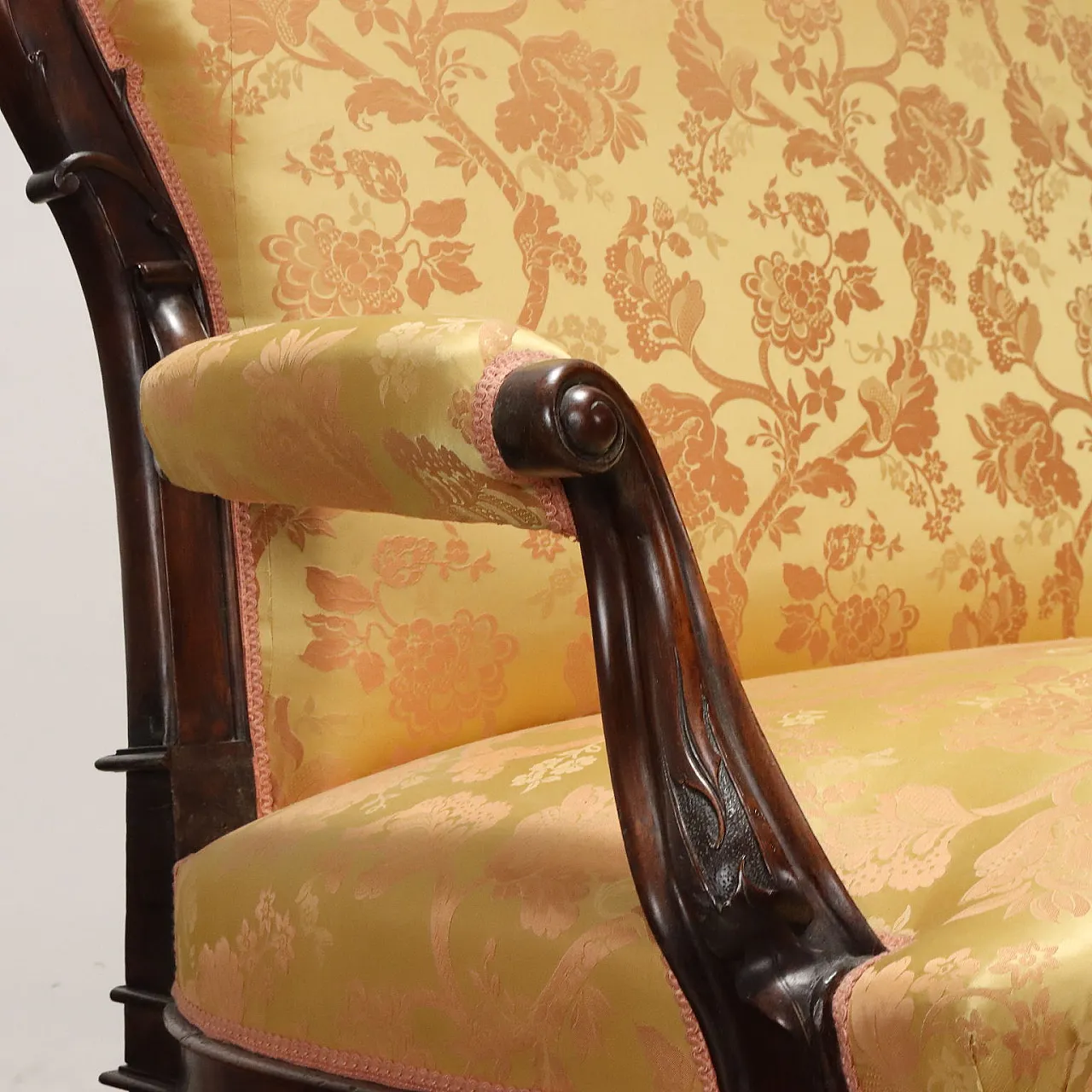 Divano Umbertino in noce, fine '800 4