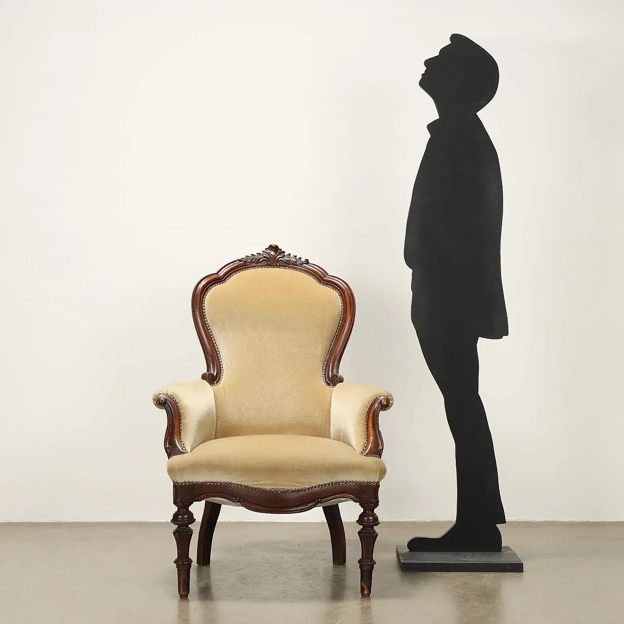 Poltrona Umbertina in legno, fine '800 2